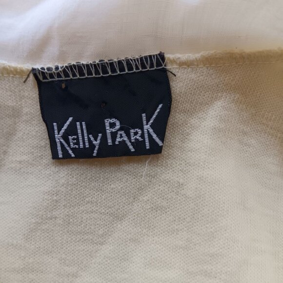 Medium True Vintage Embroidered Collar Drawstring Waist Kelly Park Top Blouse - Picture 5 of 9